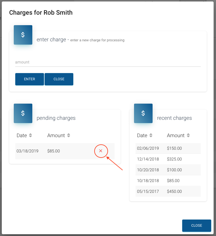 How do I cancel a pending charge? Cirrus Dental
